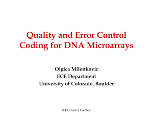 Joint Quality and Error Control Coding for DNA Microarrays