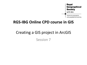 Session seven: Creating a GIS project in ArcGIS