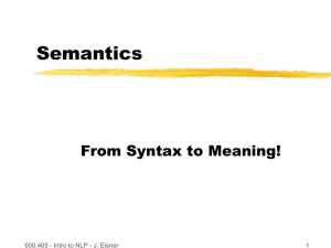 Lecture 14: Semantics