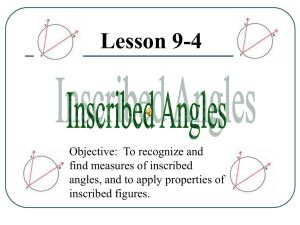 Inscribed Angle Inscribed Angle