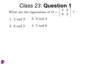 Class 23: Diagonalization