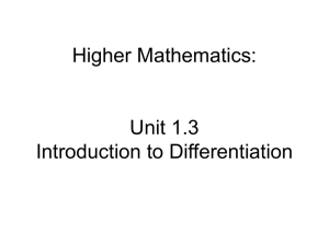 Higher Maths 1.3