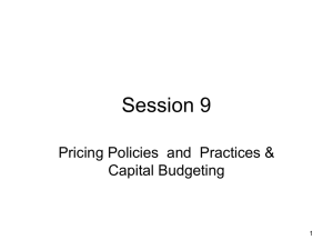 Session 9: Pricing Policies and Practices