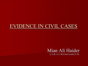 Evidence in Civil cases
