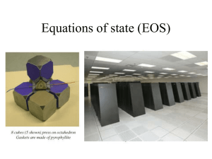 Equations of state (EOS)