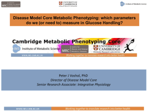 Disease Model Core Metabolic Phenotyping: which parameters do we