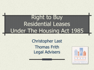 RTB residential leases presentation Islington 11 July 2012