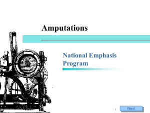 National emphasis program on amputations
