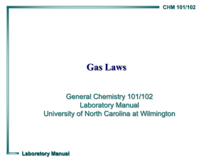 Gas Laws - University of North Carolina Wilmington