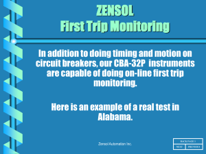 First Trip Monitoring