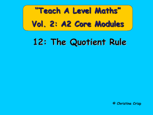 12 The quotient rule