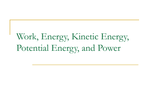 Work, Energy, Kinetic Energy, Potential Energy