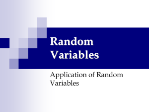 Chapter 16: Random Variables