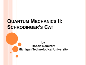 QUANTUM MECHANICS II: SCHRODINGER`S CAT by Robert