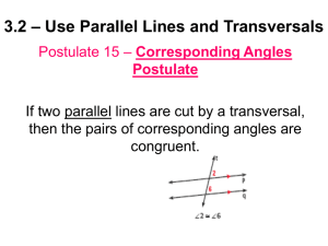 3.2 – Use Parallel Lines and Transversals