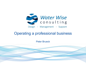 Operating a Professional Business