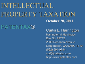 Power Point Presentation of Intellectual Property Taxation
