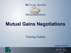 Mutual Gains Negotiations Training Outline