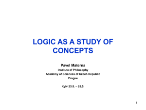 LOGIC AS A STUDY OF CONCEPTS