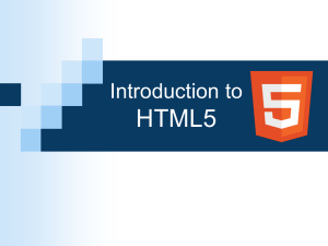 1. Introduction to HTML5