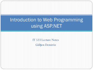 Introduction to Web Programming using ASP.NET