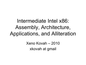 Introduction to Intel x86 Assembly and Architecture