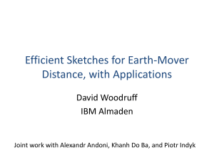 Efficient Sketches for Earth-Mover Distance, with Applications