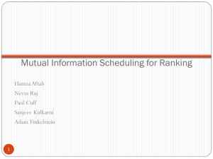 Fusion 2011 — Mutual Information Scheduling for Ranking