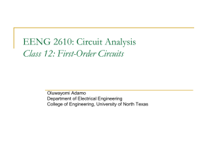 First-Order Circuits - Electrical Engineering