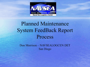 Planned Maintenance System FeedBack Report