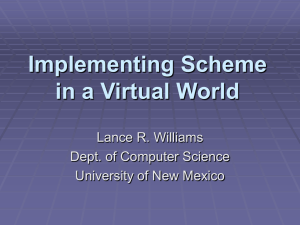 Implementing Scheme in a Virtual World