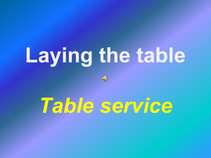 Laying the table