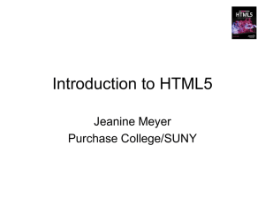Introduction to HTML5 - Purchase College Faculty Web Server