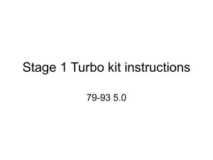 Stage 1 Turbo kit instructions
