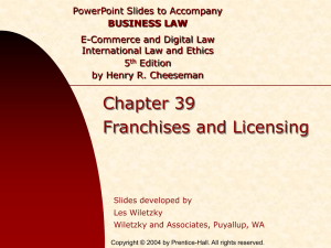 Chapter 039 - Franchises and Licensing