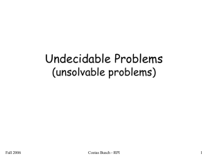 Undecidable Problems