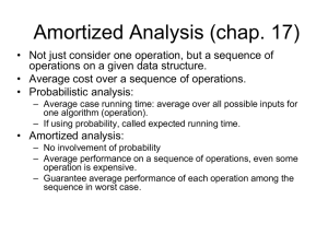 Amortized Analysis (chap. 17)