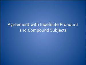 Agreement with Indefinite Pronouns