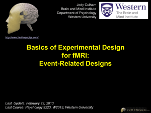 Event Related Designs - Department of Psychology