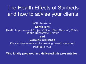 Health effects of using sunbeds
