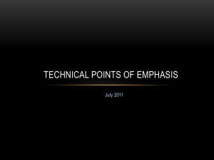 Technical Points of Emphasis 2011 - 12