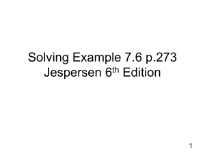 Solving Example 7.6 p.273 Jespersen 6th Edition