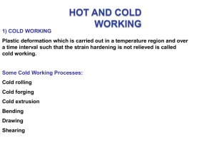 Hot and Cold Working - Department of Mechanical Engineering