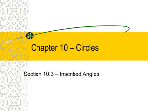 Chapter 10 – Circles