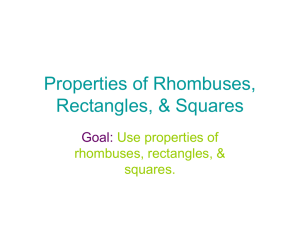 Properties of Rhombuses, Rectangles, & Squares