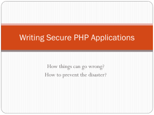 Writing Secure PHP Applications