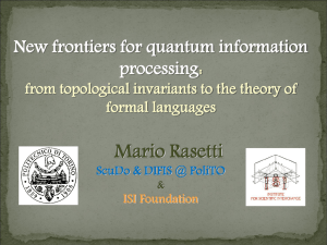 Quantum information, topological invariants and formal