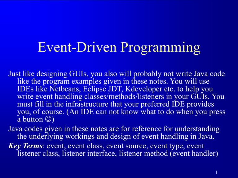 Event Driven Programming Paradigm In Python