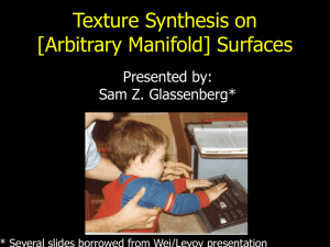 Texture Synthesis on Surfaces