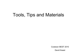 2010 Tools Tips and Materials